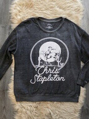 Chris Stapleton Graphic Pullover Sweatshirt - Charcoal with White Print Small